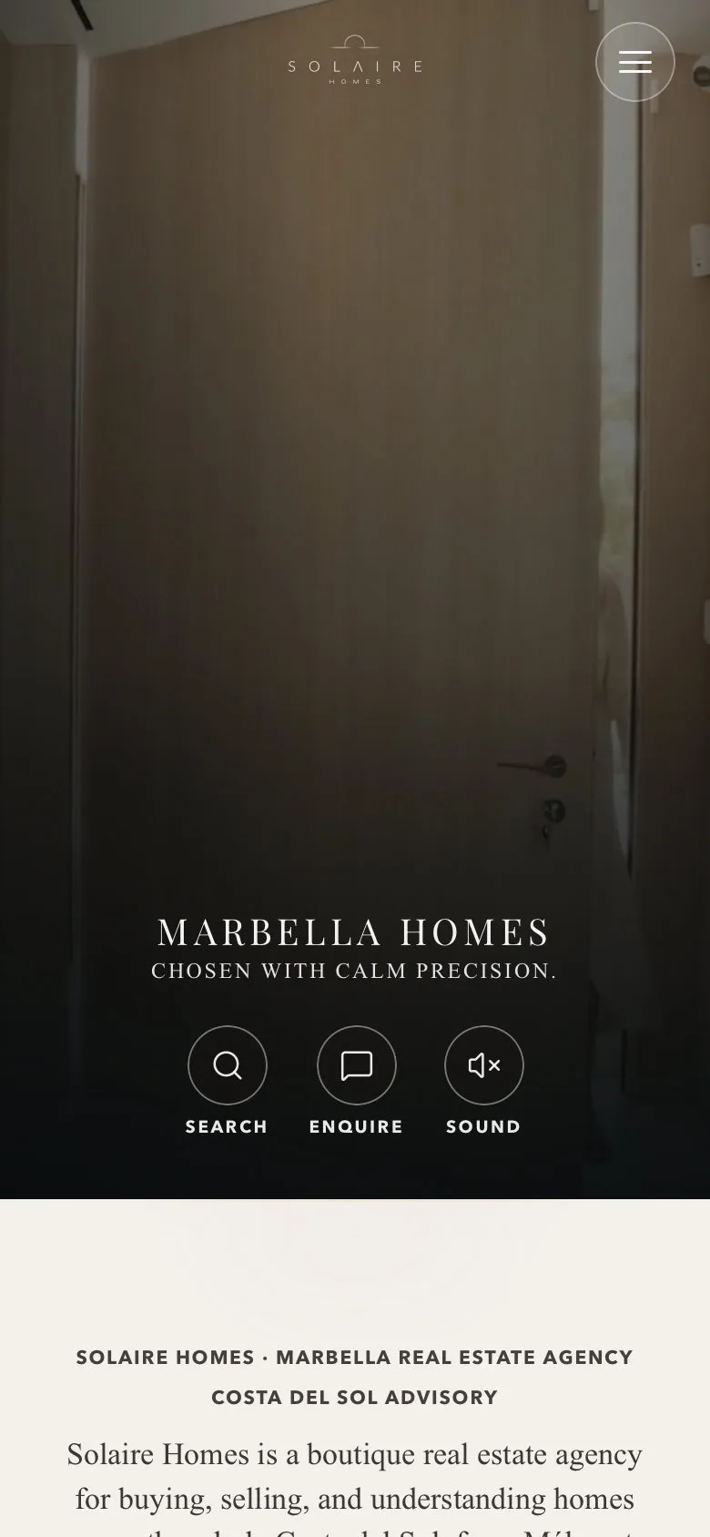 The same home page on a phone.