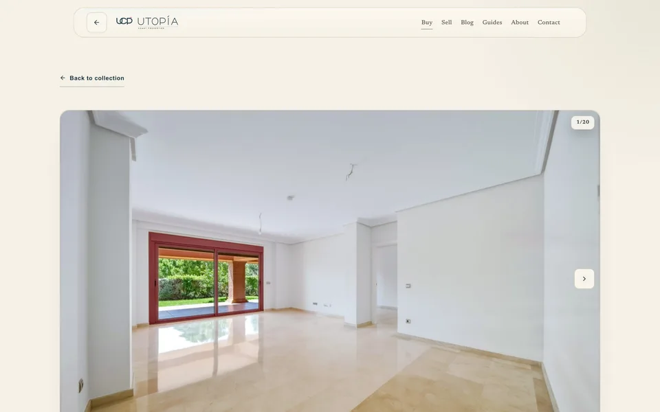 An apartment listing in Casares, on a desktop screen.